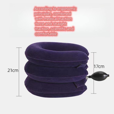 Dispositivo de tracción del cuello de aire de 3 capas ajustable de terciopelo completo para la protección de la columna cervical