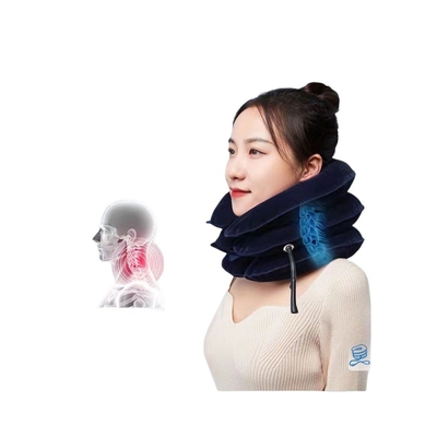 Dispositivo de tracción del cuello de aire de 3 capas ajustable de terciopelo completo para la protección de la columna cervical