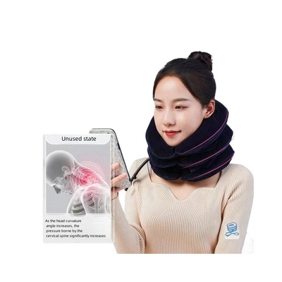 Dispositivo de tracción del cuello de aire de 3 capas ajustable de terciopelo completo para la protección de la columna cervical