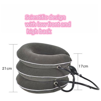 Dispositivo de tracción del cuello de aire de 3 capas ajustable de terciopelo completo para la protección de la columna cervical