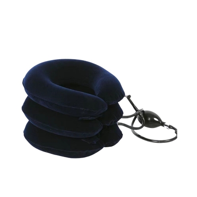 Dispositivo de tracción del cuello de aire de 3 capas ajustable de terciopelo completo para la protección de la columna cervical