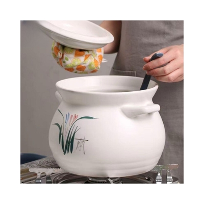 Conjunto de utensilios de cocina blancos sin pegamento para la decocción de la sopa de hierbas de la medicina tradicional china