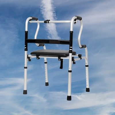 Entrenamiento de piernas plegables portátiles Ayuda para caminar sin ruedas Frente de cuero a prueba de agua