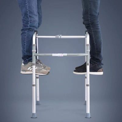 Entrenamiento de piernas plegables portátiles Ayuda para caminar sin ruedas Frente de cuero a prueba de agua