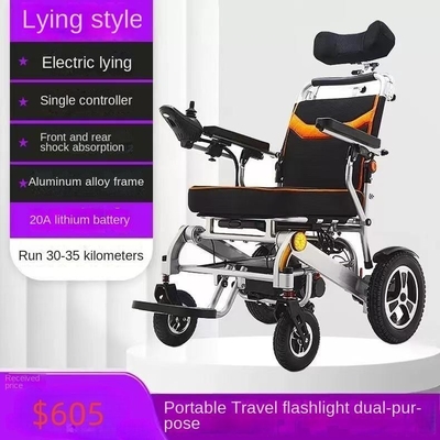 Silla de ruedas plegable de aleación de aluminio eléctrico para ancianos 201-500W Construcción duradera