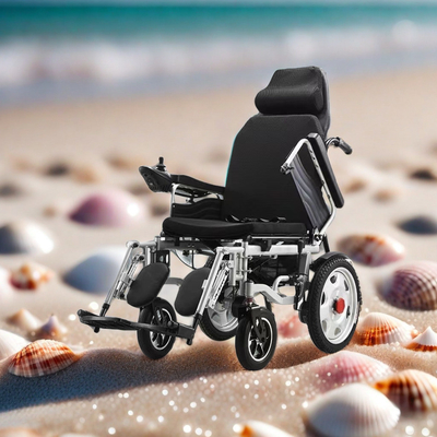 Silla de ruedas de rodillo de 24 V con batería para personas discapacitadas Joystick de doble función hogar