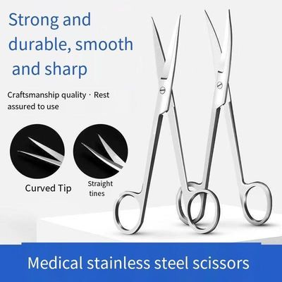 Tijeras desechables de acero inoxidable de 18 cm para propiedades Instrumentos médicos quirúrgicos