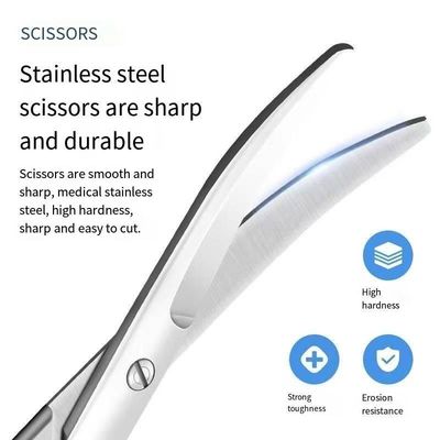 Tijeras desechables de acero inoxidable de 18 cm para propiedades Instrumentos médicos quirúrgicos