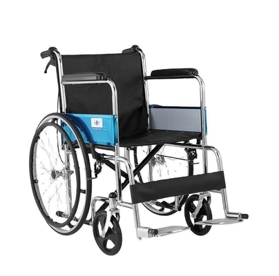 Silla de ruedas manual de acero negro profesional para el comercio interno en el mercado de