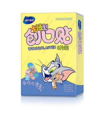 GB/T 32610 Bandajes personalizados de dibujos animados para niños, kits de primeros auxilios y yeso para heridas