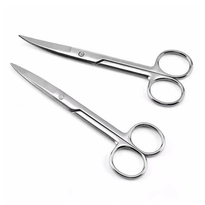Instrumentos quirúrgicos 14cm Tijeras curvas médicas de acero inoxidable Disiección recta