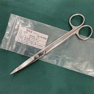 Instrumentos quirúrgicos 14cm Tijeras curvas médicas de acero inoxidable Disiección recta