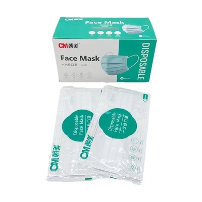 Máscara facial médica negra de 3 capas dentro de 7002