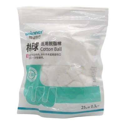 Bollas de algodón 100% de algodón puro absorbentes para un rendimiento blando y elástico médico