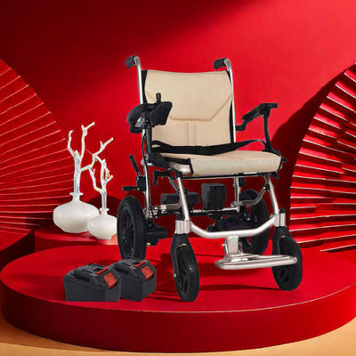 Silla de ruedas plegable con accionamiento eléctrico con guía y marco de aluminio ligero 14 kg