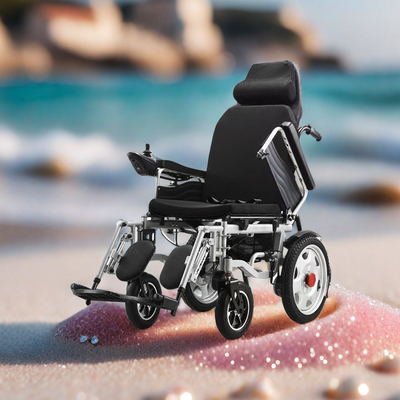 Silla de ruedas eléctrica de 250W*2 motores de respaldo alto para adultos mayores y discapacitados