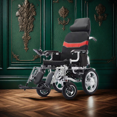 Silla de ruedas eléctrica con un peso de carga de 120 kg y un diseño plegable motorizado