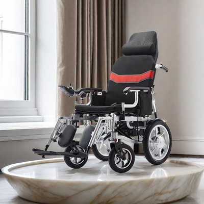 24V de plástico de potencia ligera plegable de movilidad scooter sillas de ruedas sillas de ruedas de motor