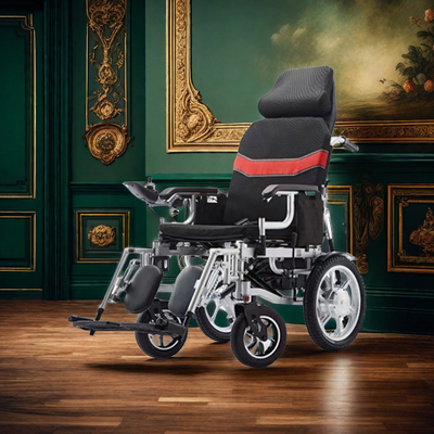 Rollator de baterías de acero para el cuidado de ancianos silla de ruedas de doble función y comodín