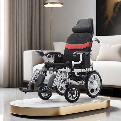 Acero Poder plegable plegable eléctrico de pie en el hospital silla de ruedas para médicos