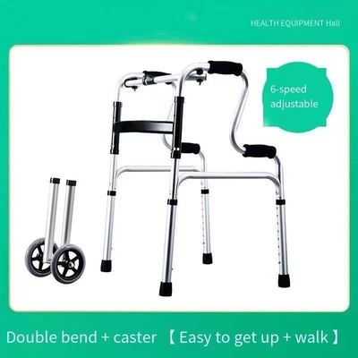 Caminante plegable de aluminio plegable para adultos discapacitados hecho de cojín de material PP