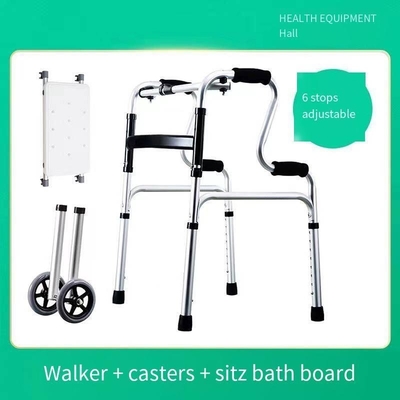 Caminante plegable de aluminio plegable para adultos discapacitados hecho de cojín de material PP