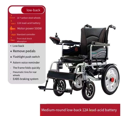Silla de ruedas eléctrica de potencia plegable ligera de 24 V para rehabilitación de ancianos