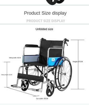 809 Modelo de silla de ruedas plegable para discapacitados fácil de maniobrar y almacenar