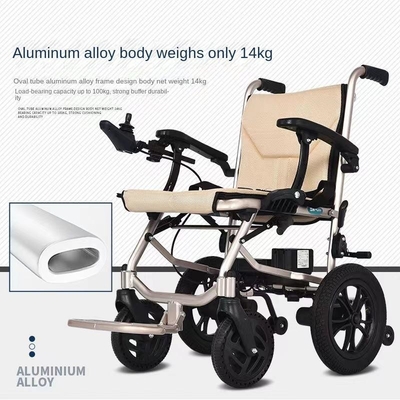 Silla de ruedas reclinable compacta con batería de litio doble desmontable de 14,5 kg para adultos y niños