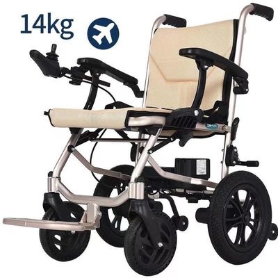 Silla de ruedas reclinable compacta con batería de litio doble desmontable de 14,5 kg para adultos y niños
