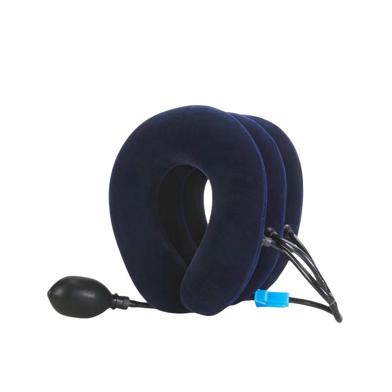 Dispositivo de tracción del cuello de aire de 3 capas ajustable de terciopelo completo para la protección de la columna cervical