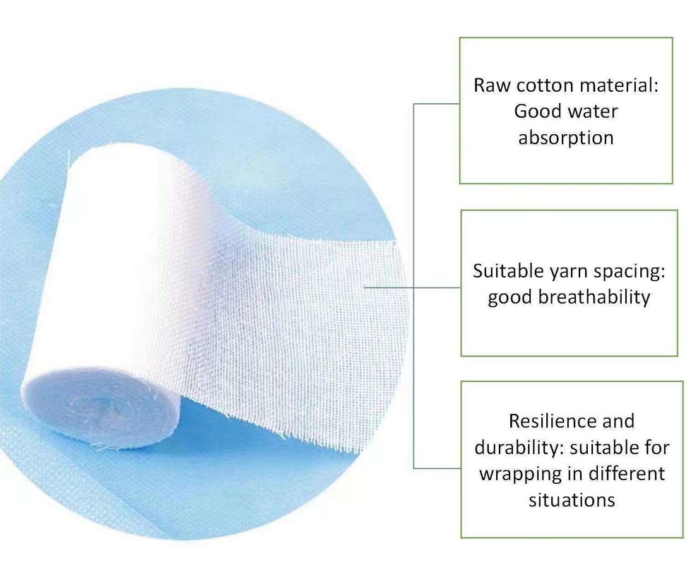 Rollo grande de algodón médico de 5 cm*600 cm con rollo de gasa hidrófila estéril quirúrgica Jumbo