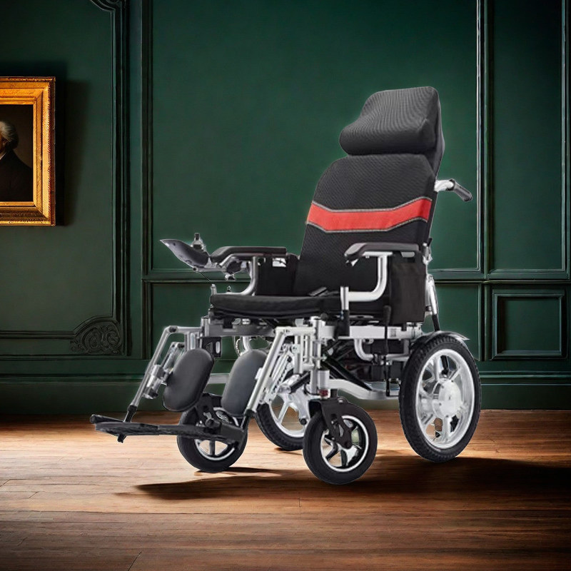 Silla de ruedas motorizada de peso ligero 12A 500W con batería de plomo-ácido sellada CE ISO 13485 Certificado