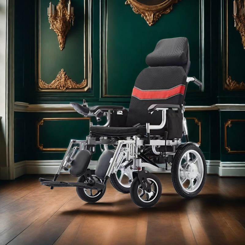 Silla de ruedas eléctrica de 24 V para discapacitados 2023 silla plegable automática portátil