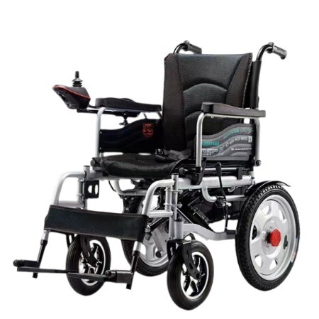 Silla de ruedas eléctrica de potencia plegable ligera de 24 V para rehabilitación de ancianos